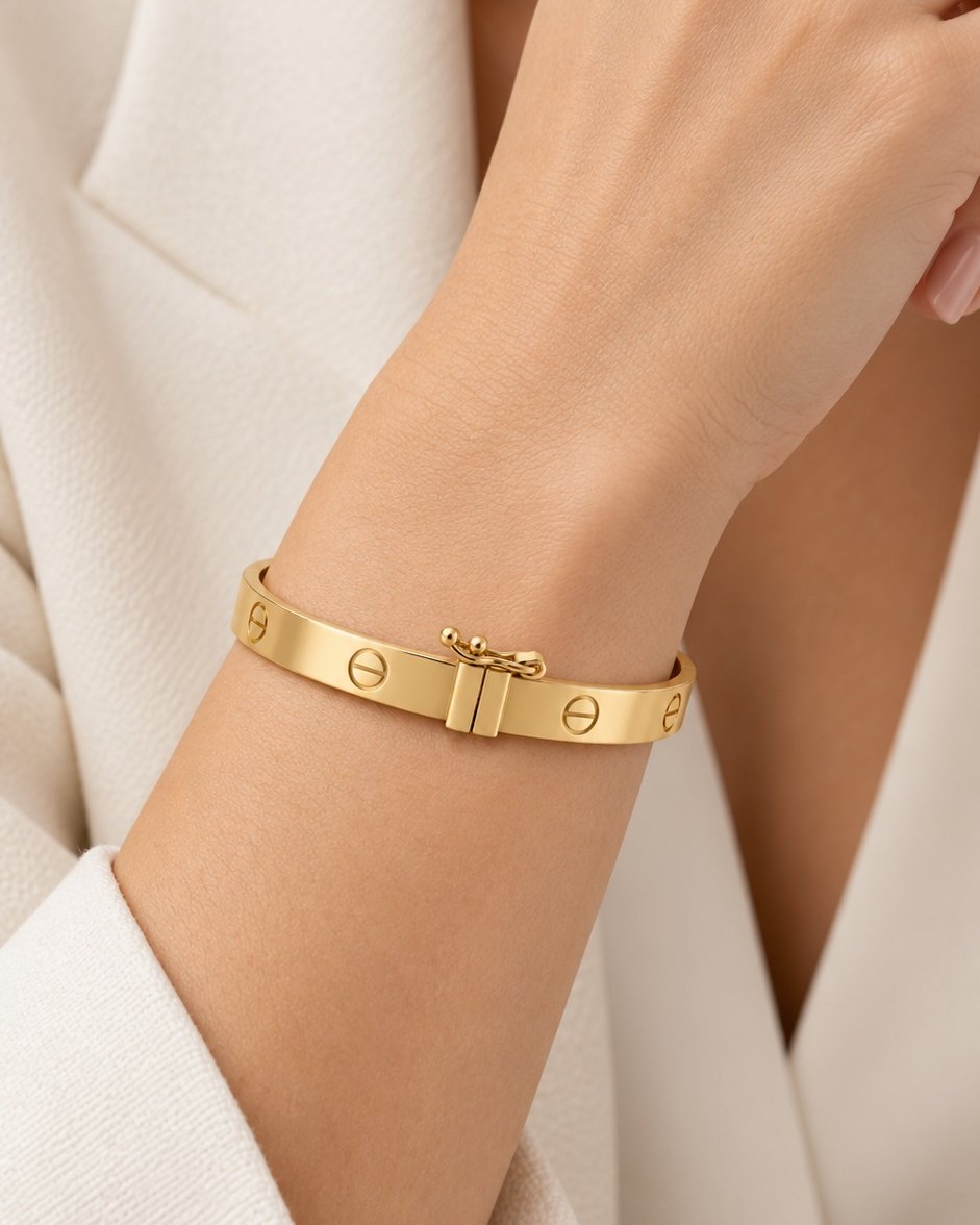 14K gold Screw Motif Bangle · GD-PUL-LV-001-01